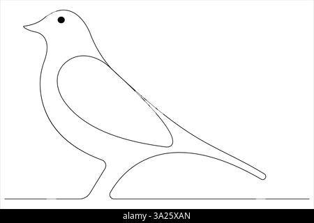 Durchgehende einzeilige Kunstzeichnung des niedlichen Vogels einfache Umrissvektorillustration Stock Vektor