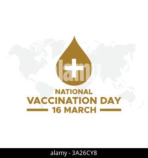 Nationaler Impftag am 16. März Vektor. National Vaccine Day Social Media Post Design Vektor Vorlage Stock Vektor