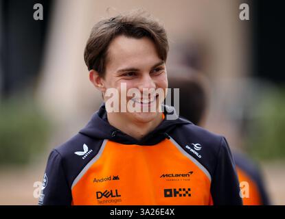 Aktenfoto vom 27.02.2025 des McLaren-Fahrers Oscar Piastri. Ausgabedatum: Mittwoch, 12. März 2025. Stockfoto