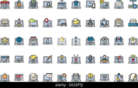 Hochwertige Sammlung von Vektorsymbolen mit editierbarer Kontur. Ideal für professionelle und kreative Projekte. Stock Vektor