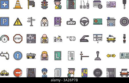 Hochwertige Sammlung von Vektorsymbolen mit editierbarer Kontur. Ideal für professionelle und kreative Projekte. Stock Vektor