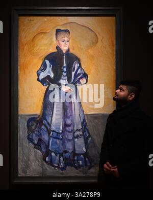 Die am 13 . März 2025 eröffneten Edvard Munch Porträts werden die erste Ausstellung in Großbritannien als Porträtist sein , darunter noch nie zuvor in Großbritannien gekannte Werke wie Munch's Porträts des Anwalts Thor Lutken und des Physikers Felix Auerbach . Stockfoto