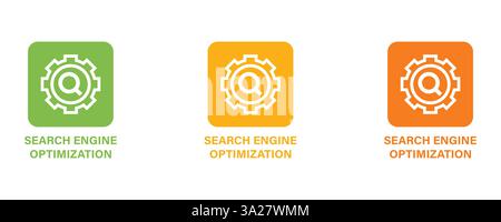 Symbol Für Suchmaschinenoptimierung. Zeilensymbole Suchen. Bearbeitbare Kontur. Pixel Perfekt. Für Mobilgeräte und Web. Stock Vektor