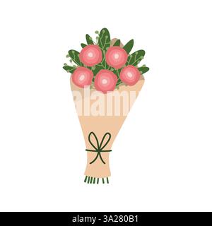 Blumenstrauß. Handgezeichnete Sommerblumen. Stock Vektor