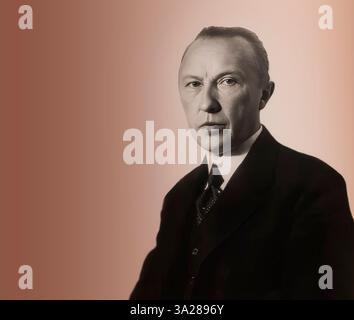 Porträt von Konrad Adenauer als junger Mann, 1876–1967, Bürgermeister von Köln, erster Kanzler der Bundesrepublik Deutschland, Europa, digital bearbeitet Stockfoto