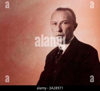 Porträt von Konrad Adenauer als junger Mann, 1876–1967, Bürgermeister von Köln, erster Kanzler der Bundesrepublik Deutschland, Europa, digital bearbeitet Stockfoto