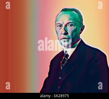 Porträt von Konrad Adenauer als junger Mann, 1876–1967, Bürgermeister von Köln, erster Kanzler der Bundesrepublik Deutschland, Europa, digital bearbeitet Stockfoto