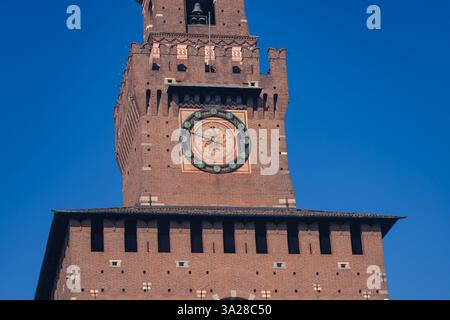 Mailand, Italien. Februar 2025. Schloss Sforza (Castello Sforzesco) eine mittelalterliche Festung in Mailand Stockfoto