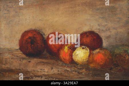 „Pommes“ zeigt ein Stillleben von Äpfeln und zeigt Courbets Expertise bei der Herstellung der natürlichen Form und Textur der Frucht. Stockfoto