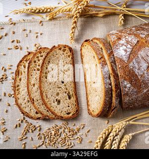 Köstliches gemischtes Roggenbrot, auch bekannt als Graubrot Stockfoto