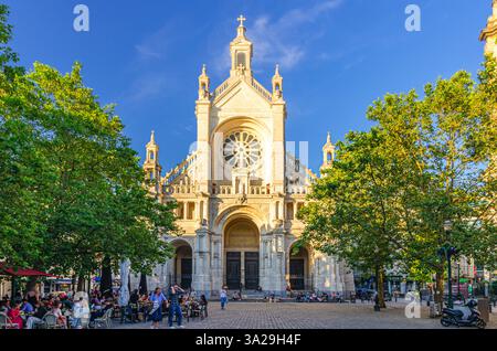 Brüssel, Belgien, 7. Juli 2023: St. Katharinenkirche Eglise Sainte-Katharina Sint-Katelijnekerk römisch-katholische Pfarrkirche in der Altstadt von Brüssel Stockfoto