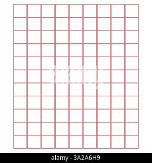 Arbeitsmappe zum Schreiben von Hieroglyphen. Liniertes Papier zum Drucken. Geometrisches Muster für die Schule. Realistisches liniertes Papier. Simulator zum Schreiben von Chinesisch Stock Vektor