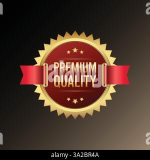 Vektor Premium Qualität 3 Sterne Logo flach Gold Design Stock Vektor