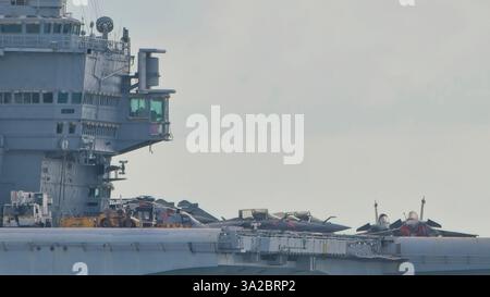 Das Flaggschiff der französischen Carrier Strike Group FS Charles de Gaulle Stockfoto