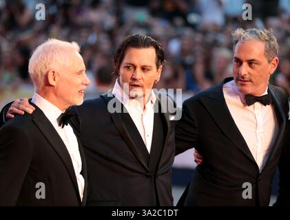 Scott Cooper, Johnny Depp, Dakota Johnson, Joel Edgerton bei der Premiere von Joel Edgerton beim Venice Film Festival 2015. September 2015 Venedig, Italien CAP/KA ©Kristina Afanasyeva/Capital Pictures Stockfoto