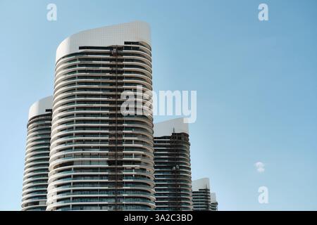 Blick auf die Wolkenkratzer Stockfoto