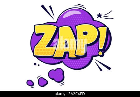 Sprechblase Zap. Pop-Art-Halbtonelemente. Stock Vektor