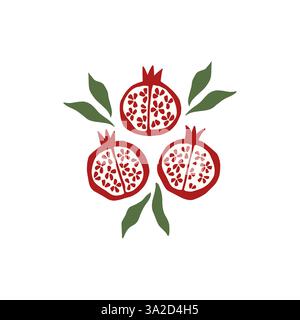 Granatapfelfrucht-Vektor-Illustration Stock Vektor