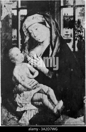Dieses Stück zeigt den detaillierten Ansatz von Hans Memlinc und Gerard David bei der Darstellung sakraler Figuren und hebt ihre Meisterschaft in der Farb- und Lichtmanipulation hervor. Stockfoto