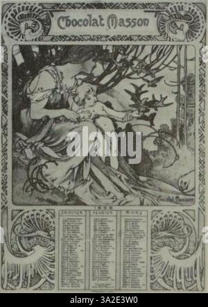 „Bridges C09-3“ verbindet architektonische und organische Formen mit lebhaften Farben und komplizierten Mukas Meisterschaft im Jugendstil im ornamentalen Design. Stockfoto