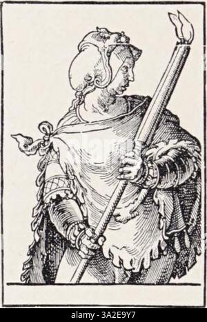 Dieses Kunstwerk von Lucas van Leyden, Teil der Hollstein-Serie, stammt aus dem frühen 16. Jahrhundert. Es zeigt komplizierte Gravurtechniken, ein Schlüsselmerkmal seiner Arbeit, und hebt detaillierte Figuren und Kompositionen hervor. Die Verwendung von Linien und Schattierungen demonstriert sein Können in der Druckerei und spiegelt den Fokus der Renaissance auf Präzision und Realismus wider. Stockfoto