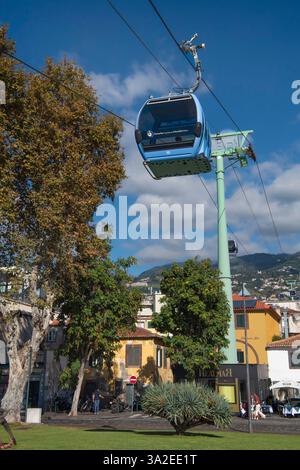 Teleferico-Seilbahn in der Hauptstadt Funchal, Portugal, Madeira, Funchal Stockfoto