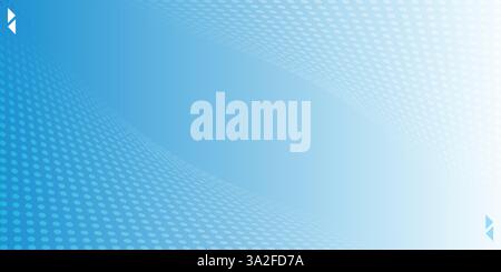 Perspektivischer Punkt-Halbton abstrakter Hintergrund. Unternehmenspräsentation, Druck, Basis für Banner, Vektorillustration Stock Vektor