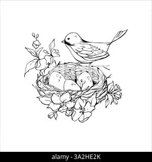 Vektor Hand gezeichnete Illustration eines Vogels Stock Vektor