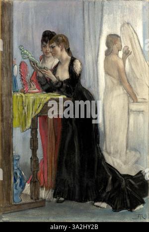 Das Werk „Curiosités et Comparaisons“ zeigt verschiedene faszinierende Objekte und Vergleiche und zeigt eine Sammlung von Figuren und Gegenständen, die Kontraste und Ähnlichkeiten hervorheben. Die Komposition untersucht die Beziehung zwischen den Subjekten in nachdenklicher Weise. Stockfoto