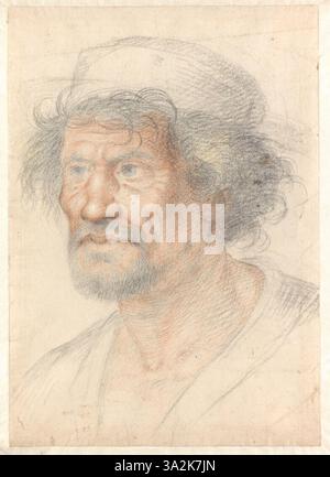 Ein zweites Porträt von Michelangelo Buonarroti von Fra Bartolommeo, das die Merkmale des berühmten Künstlers in einem detaillierten, klassischen Stil zeigt. Das Werk veranschaulicht die künstlerische Beziehung zwischen den beiden Meistern der Renaissance. Stockfoto