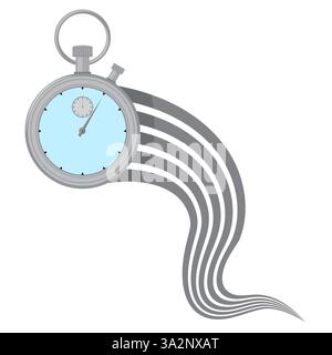 Vektor-Stoppuhr oder Timer, der die Zeit anzeigt. Markieren Sie die Garzeit. Chronometer, Zeitzähler mit Zifferblatt. Countdown-Zeit, Stunden und Minuten. Deadline, Sportmessung. Stock Vektor