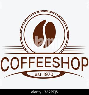 Vintage-Café und Café-Emblem. Retro-Illustration des Logos für das Kaffeegeschäft. Stock Vektor
