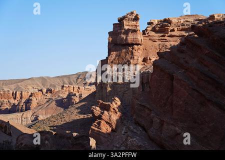 Charyn Canyon. Tal der Schlösser. Der State National Nature Park. Stockfoto