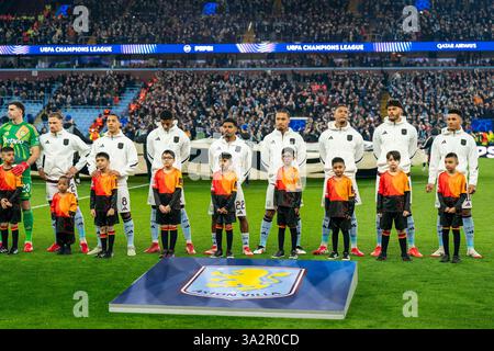 Birmingham, Großbritannien. März 2025. Aston Villa FC vor dem Aston Villa FC gegen Club Brugge KV UEFA Champions League Achtelfinale, Spiel in Villa Park, Birmingham, England, Großbritannien am 12. März 2025 Credit: Alex Young/Every Second Media Credit: Every Second Media/Alamy Live News Stockfoto