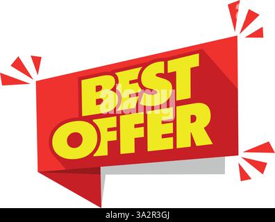 Werbeaufkleber Bestes Angebot. Textvorlage für Flyer, Webbanner und Store-Kampagne. Vektor auf transparentem Hintergrund Stock Vektor