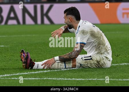 Rom, Italien. März 2025. Valentín Castellanos von SS Latium während des Achtelfinale-Spiels der UEFA 2024/25 zwischen SS Latium und FC Viktoria Plzen im Stadio Olimpico am 13. März 2025 in Rom, Italien - Credit: Nicola Ianuale/Alamy Live News Stockfoto