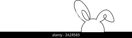 Osterhase eine Linie Vektor-Illustration Stock Vektor