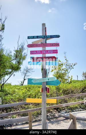 Bestimmungsort Sign-on-Post am Bahia Honda State Park Florida Keys Stockfoto