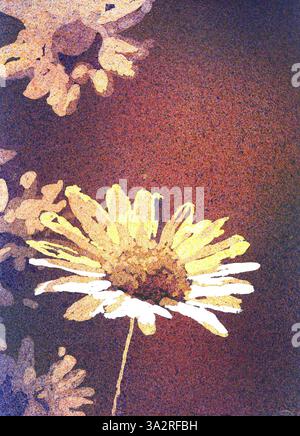 Buntes Gemälde Sonnenblumen Wandkunst für Haus handgefertigte Artikel Blumen Aquarell Landschaftsmalerei Stockfoto