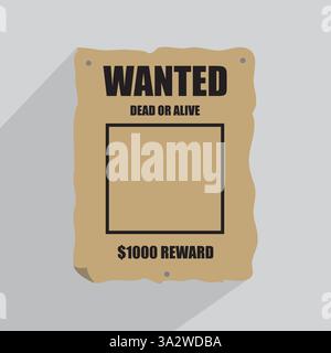 Tot oder lebendig gesucht, altes und verstörtes Poster Stock Vektor