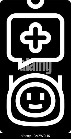 KI-betriebene Gesundheitsassistent personalisierte Glyph-Symbol-Vektor-Illustration Stock Vektor