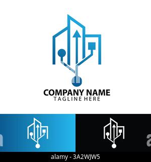 Design-Vektor des City ​​tech Logos Stock Vektor