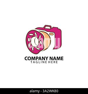 Donut Kamera Logo Design Vektor Stock Vektor