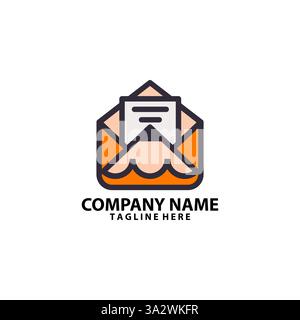 Umschlag Bleistift Logo Design Vektor Stock Vektor