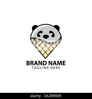 Eis Panda Logo Design Vektor Stock Vektor