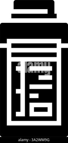 Wasserprobenflasche Welt Ozean Glyphe Icon Vektor Illustration Stock Vektor