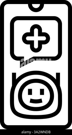 KI-betriebene Gesundheit Assistent personalisierte Linie Symbol Vektor Illustration Stock Vektor