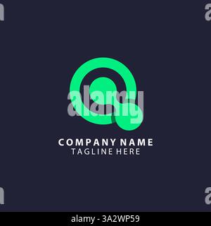 Letter Q Molekül Logo Design Vektor Stock Vektor