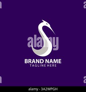 Letter S Stork Logo Design Vektor Stock Vektor