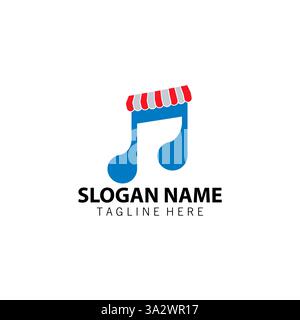 Design-Vektor des Music Store-Logos Stock Vektor